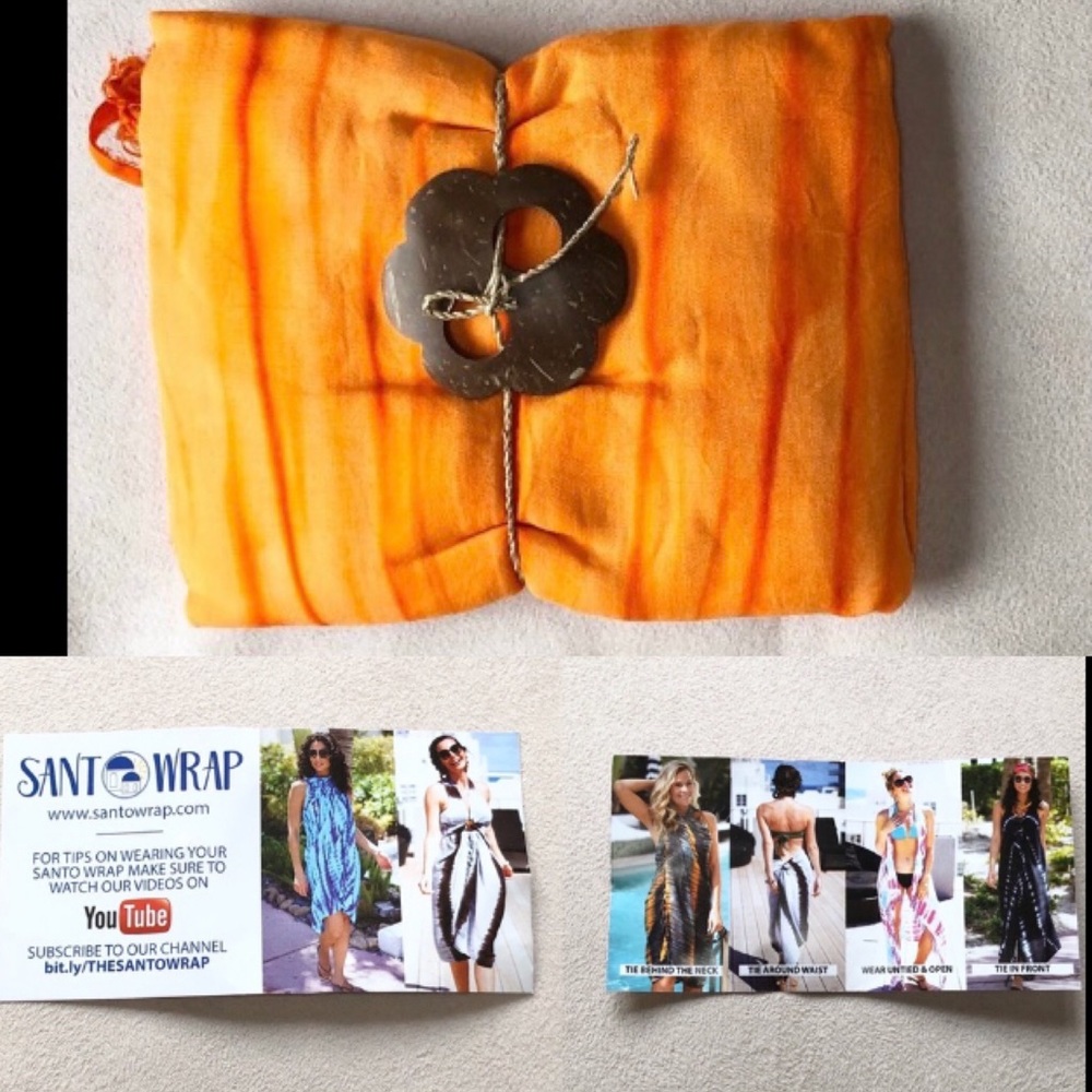 The Santo Wrap Cover-Up in Orange Tie-Dye